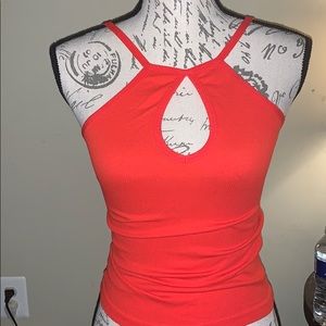 Orange nylon tank top